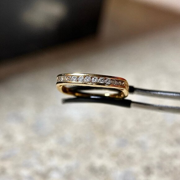 Cz 925 Gold Vermeil Band Ring - Picture 4 of 9